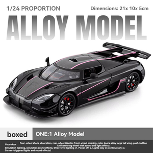 Modellino Auto KNG in Metallo Pressofuso 1:24 con Suoni e Luci, Porte Apribili, Funzione Pullback - Mini Giocattolo da Esposizione - Product Image 5