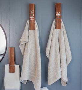 Ferme salle de bain bois décor serviette crochets Jumbo pince à linge salle de bain porte-serviettes <span class=keywords><strong>son</strong></span> et le sien ensemble - Product Image 2