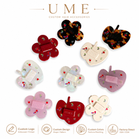 Accessoires pour cheveux polyvalents Ume Custom 3D, imprimés UV, motifs de dessins animés mignons, pinces à cheveux en acétate