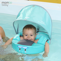 Flotteur de natation pour bébé Mambobaby Air Free 2021 pour enfants, flotteur de piscine solide en forme de flamant rose avec auvent, natation en plein air