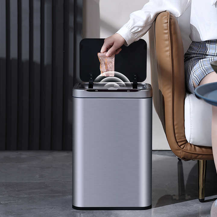 13l Home Kitchen Waste Smart Mülleimer High-tech Edelstahl Mülleimer Für Schlafzimmer Intelligent Home Use