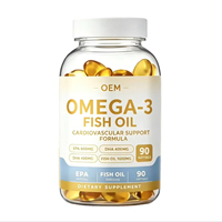 Cápsulas de Aceite de Pescado Vegano Omega-3 EPA DHA OEM, 500mg 1000mg, Ácido Graso Halal para el Cuidado Diario de la Nutrición, Suministro a Granel