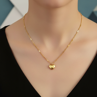 Colliers ras du cou en acier inoxydable 316L couleur or avec pendentif cœur, bijoux de mode raffinés, cadeau de fête