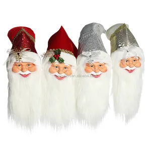 20cm hot sale christmas Santa Claus Head Decorations Tree Hanging Figurines Doll Pendant christmas ornament in bulk xmas navidad