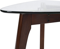 Table basse Baobei de luxe moderne et durable avec plateau en verre, pieds en bois, style panneau bois, mobilier de salon, bureau, maison, personnalisable