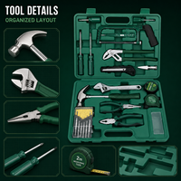 Kit d'outils de réparation domestique 22 pièces, ensemble d'outils manuels de bricolage pour la maison avec étui de transport, marteau, clé à molette, pinces, tournevis, ruban à mesurer
