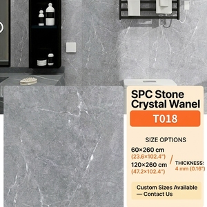 Panneaux muraux imperméables en pierre texturée SPC, carreaux en porcelaine avec effet marbre, rénovation moderne de salle de bain et de douche d'hôtel - Product Image 6