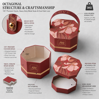 Boîte cadeau hexagonale personnalisée romantique avec poignée, emballage en carton recyclable, impression UV, écologique, pour bougies de mariage et collations
