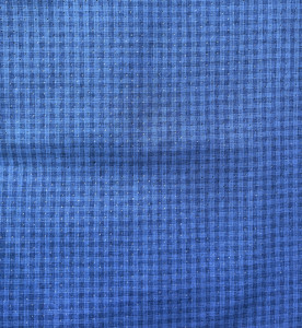 Tissu tissé à carreaux fins bleu roi avec points de strass thermocollants pour chemises, robes, vêtements de nuit et articles d'habillement - Product Image 6