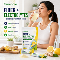 Greenpie OEM ODM Poudre d'électrolytes en fibres en sachets individuels PHGG Gingembre et Vitamines B Mélange de boisson hydratante digestive