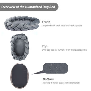 เตียงสุนัขขนาดใหญ่พิเศษ XXL ผ้าคริสตัลฟลานเนล ทนทานต่อการใช้งาน พร้อมฟองน้ำเมมโมรี่โฟม สำหรับเจ้าของสัตว์เลี้ยงและสัตว์เลี้ยง ใช้ร่วมกันได้ - Product Image 4