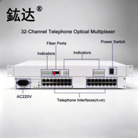 Konverter Media Serat Optik Langsung dari Pabrik, 32 Saluran FXS FXO Voice dengan Port Telepon RJ45 Melalui Serat