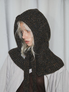 <span class=keywords><strong>Cagoule</strong></span> et écharpe tout-en-un pour <span class=keywords><strong>femme</strong></span>, bonnet tricoté chaud d'hiver avec cache-oreilles, écharpe à capuche tendance - Product Image 3