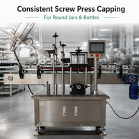 Machine de capsulage automatique en ligne pour bocaux et bouteilles ronds
