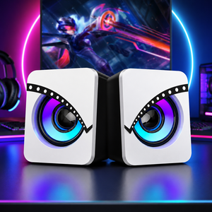 Gaming <b>Speakers</b> 2.0 Channel RGB <b>LED</b> Light Computer Stereo Sound for PC Laptop - Product Image 1