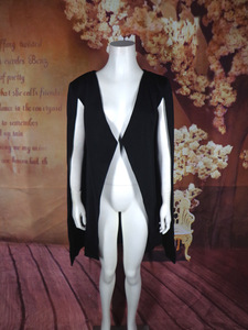 IStapromo Regalos para Mujer, Elegante Capa Abierta con Ribete en Contraste, Manga Larga, Blanca y Negra, Larga, Lisa - Product Image 2