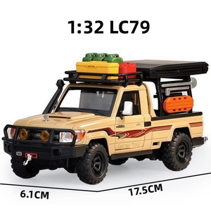 Coche de juguete de metal fundido a presión 1:32 Toyota Land Cruiser LC79 con sonido, luces, puertas que se abren y función de retroceso, modelo de aleación para exhibición, regalo. - Product Image 1