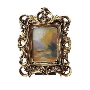 Avrupa Tarzı Altın Oval Süslü Vintage Barok Resim Çerçevesi Duvar ve Masa İçin Zarif Barok Reçine Portre Fotoğraf Çerçevesi - Product Image 5
