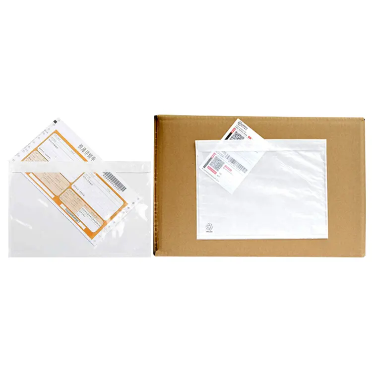 Sobres de correo ziplock semipremeables degradables de deslizamiento de embalaje de papel personalizado sobres de lista de embalaje de ventanas de envío simple