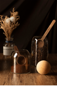 Thực Phẩm Lưu Trữ Canister Kín Vòng Tre Nắp Glass Jar Pasta Glass Container Với Gỗ Nắp - Product Image 6