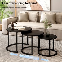 Table basse moderne de style européen pour petit appartement Table d'appoint en métal de luxe légère pour chambre à coucher et salon