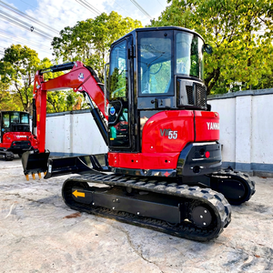 Miniexcavadora Yanmar Vio55 de 5.5 Toneladas con Cucharón de Excavación, Color Rojo, Maquinaria Usada para Movimiento de Tierras - Product Image 1