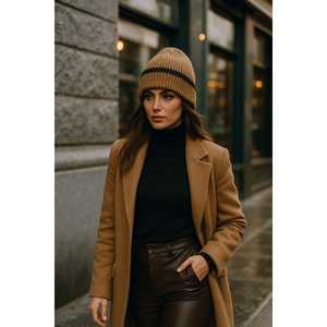 หมวกบีนนี่ขนสัตว์ลายแอนทราไซต์สำหรับผู้หญิง BERE1143 - Product Image 5