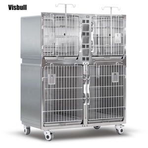 Hospital Veterinario gato perro de acero inoxidable cuidado de crianza jaula para mascotas con 4 bandejas móviles jaula para perro perrera personalizar - Product Image 2