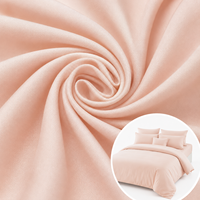 Tissu en microfibre double brossé 100% polyester, couleur unie, tissu doux pour draps de lit, textile de maison