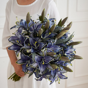 Nuovo disegno floreale per il nuovo anno cinese per il nuovo anno cinese Taotao 2 fiori un bocciolo piccolo giglio stampato 3D decorazione di nozze per la casa - Product Image 1