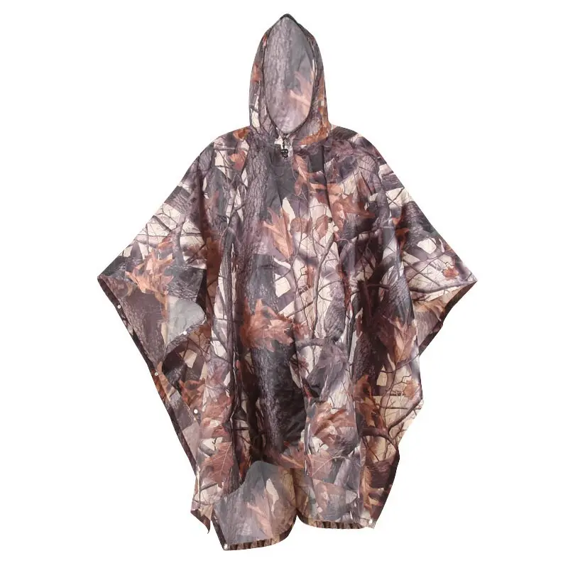 Wasserdichte Woodland Jungle Hooded Kleidung Outdoor Forest Cape Umhang Regen Camouflage Poncho Anzug für die Jagd Wandern Angeln