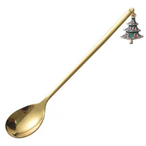 عيد الميلاد ملاعق القهوة السكاكين الشرب أواني 304 الفولاذ المقاوم للصدأ ملعقة أدوات المطبخ
