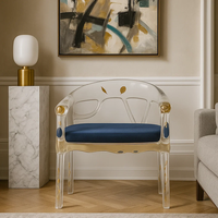 JingYue chaise élégante en résine transparente de luxe personnalisée meubles fabriqués à la main pour espaces commerciaux hôtels salons