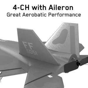Aereo Radiocomandato F22 EPP 2.4Ghz 4 Canali RTF con Motore Brushed, Giroscopio, Acrobazie con Un Tasto, Portata 300m, Batterie Incluse per Principianti - Product Image 2