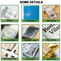 Sacs d'emballage en PVC personnalisés avec fermeture éclair, roses brillants, résistants à l'humidité, pour élastiques à cheveux et bijoux, mini-sacs refermables