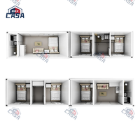 Maison conteneur préfabriquée détachable de 20 pieds Petites maisons en bois et en acier avec panneau sandwich pour bureau à vendre pour entrepôts