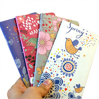 Carnet de notes créatif en papier cartonné avec motif de poney de dessin animé, motif de fleurs et d'oiseaux pour les fans de l'amour - 4 options