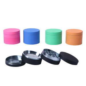 Yiwu Erliao 50mm-4layer <span class=keywords><strong>pintura</strong></span> de goma molinillo de hierbas aleación de zinc molinillo de <span class=keywords><strong>tabaco</strong></span> Venta caliente molinillo de metal <span class=keywords><strong>pintura</strong></span> de goma - Product Image 2