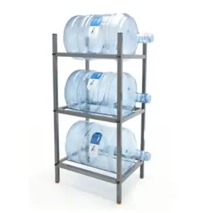 Office Storage 5 Gallon 4-Tier Metal Water Bottle Storage Organizer Rack