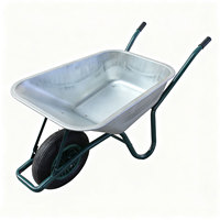 Brouette de jardin robuste WB6414T pour marché européen, plateau métallique 150 kg, roue pneumatique 4.00-8, pour travaux de construction