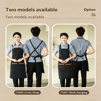 Tablier en toile polyester-coton à bretelles croisées, design unisexe, pour la détection des aiguilles, uniforme de travail pour le personnel de restaurant et de bar