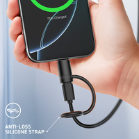 LDNIO LC260 Câble de données de charge super rapide 65W Câble convertisseur USB en silicone TYPE-C révolution vers câble Iphone femelle