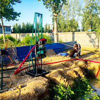 Petite machine de forage de puits d'eau à moteur essence rotatif portable, profondeur max. 100 m, transport facile pour l'irrigation agricole
