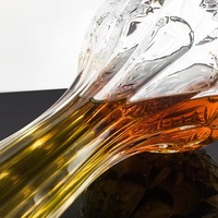 Carafe à whisky ronde en verre rayé de luxe, capacité 19 oz, soufflée à la bouche, durable, pour bar et usage vinique