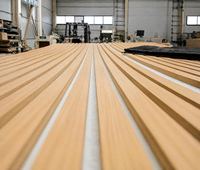 Panneaux acoustiques muraux en bois de 3 m, placage bois naturel, MDF, feutre PET, isolation phonique pour hôtel, bureau