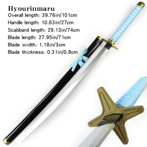 สารฟอกขาว ABS วัสดุไม้ไผ่ทำคอสเพลย์อาวุธ zanpakuto kyouka suigetsu tensa <span class=keywords><strong>Zangetsu</strong></span> hyorinmaru 39.76in/101CM - Product Image 4
