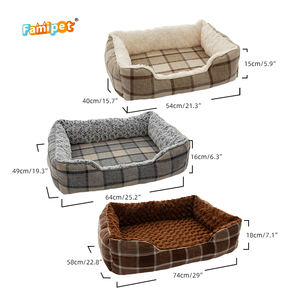 Famipet fabricante personalizado nuevo diseño de lujo cómodo rectángulo suave felpa lavable mascota gato perro cachorro cama - Product Image 2
