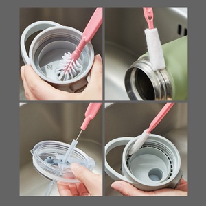 Multifunctional 3-Piece Cleaning <b>Brush</b> Set Tiny <b>Bottle</b> Cup Lid Detail Multipurpose Gap Cleaner <b>Brush</b> - Product Image 5