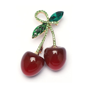 Broches de cereza sabrosa esmaltada para mujer, alfileres de plantas de frutas Unisex, mochila para fiesta de banquete, regalos, accesorios de joyería - Product Image 4