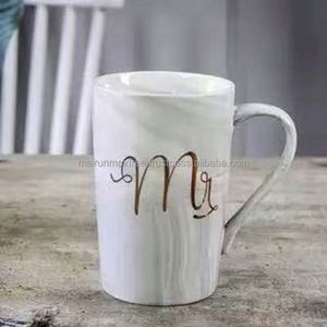 Taza de Mármol Promocional Única 2024, Taza de Cerámica con Diseño de Porcelana Impresa, Juego de Tazas de Café para Parejas MR MRS, Regalo de Boda - Product Image 4